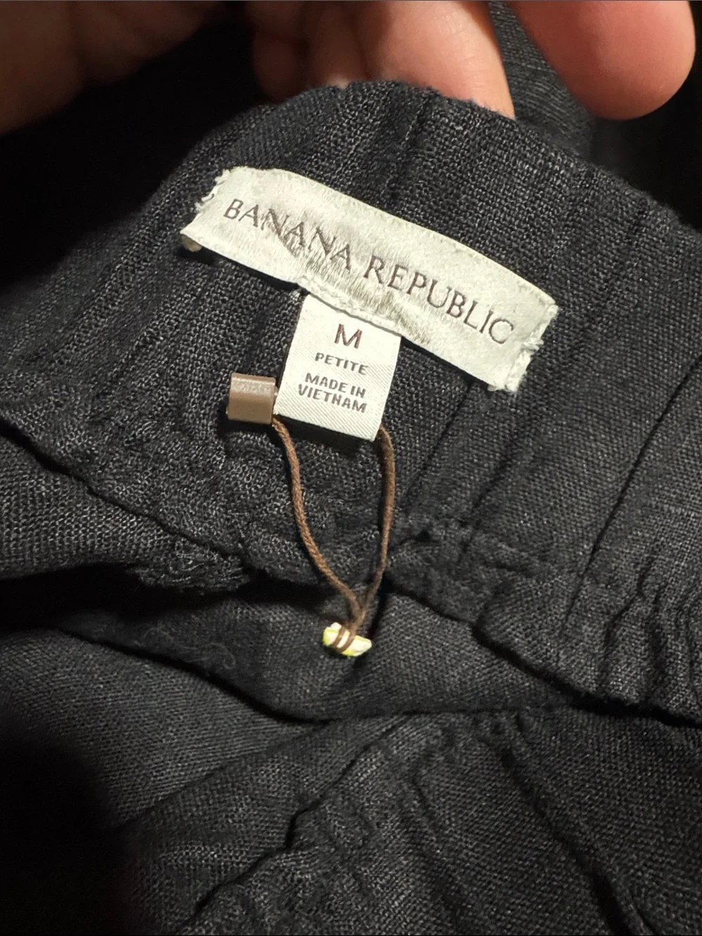 Banana Republic Linen Culotte Wide Leg Black #875444